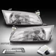For 97 98 99 Toyota Camry Replacement Chrome Headlight Lamp w/LED DRL Signal+HID