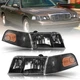 For 1998-2011 Ford Crown Victoria Black Headlights+Corner Signal Lamps Pair L+R
