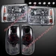 Combo Chrome Headlights + Smoke Taillights for 1999-2004 Ford F250/350 SuperDuty