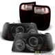 Fits 01-05 Ford Ranger 2in1 Black Smoke Led Halo Headlights w/Corner+Tail Lamps