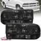 Smoke Headlights+Turn Signal Bumper Lamps Fits 1998-2004 Chevy S10 Pickup Blazer