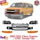 Front Grille Assembly + Headlight Kit For 2003-21 Chevy Express / GMC Savana Van