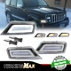 Clear Switchback LED DRL Turn Signal Light Front Pair Set For 08-12 Jeep Liberty