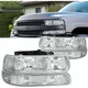 For 99-06 Chevy Silverado Suburban Tahoe Pair Headlight w/ Bumper Signal Lamps