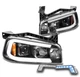 For 06-10 Dodge Charger LED Tube Projector Black Headlight Lamp +Bumper Blue DRL