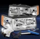 FOR 1997-1999 CADILLAC DEVILLAC CHROME HEADLIGHTS LAMP W/BLUE LED DRL SIGNAL+HID