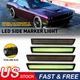Front&Rear Lens Side Marker Lights LED Kit For 2015-2023 Dodge Challenger Smoked