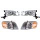 Silscvtt For Toyota Corolla Combo 1998-2000 Set Headlight & Corner Parking Light
