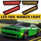 For 08-14 Dodge Challenger LED Smoke Side Marker Lights Front+Rear Lamp 4pcs