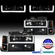 Fit 1994-1998 GMC C10 Sierra Yukon Black Headlights LED Strip Bumper Corner Lamp