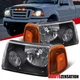Fit 2001-2011 Ford Ranger Black Headlights+Amber Corner Signal Lamps Left+Right
