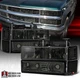 Fit 1994-1998 Chevy Suburban C/K Silverado Smoke Headlights Corner Signal Lamps