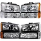 Pair For 2003-2006 Chevy Silverado 1500 2500 3500 Headlights Bumper Lamps LH&RH