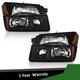 For 2002-2006 Chevy Avalanche 1500 2500 Pair Headlights Assembly Black Headlamp