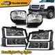 Fit For 2003-2006 Chevy Silverado LED DRL Headlights + Bumper Fog Lights