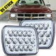 Chrome Pair 7x6" LED Projector Headlights H4 for 82-93 Chevy S10 Blazer GMC S15