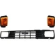 NEW FRONT BLACK GRILLE AND PARK LIGHT LEFT RIGHT 3PC FOR 1984-1986 TOYOTA PICKUP