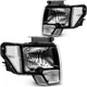 Pair For 2012 2013-14 Ford F-150 Headlight Assembly Halogen 3.5L 3.7L 5.0L 6.2L