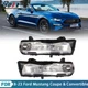 Pair For 2018-2023 Ford Mustang Clear Bumper LED DRL Fog Lights Turn Signal Lamp