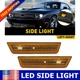 2x Smoked Lens Front Bumper LED Side Marker Light For 2008-2014 Dodge Challenger