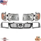 Fits 1998-2000 Nissan Frontier New Front Bumper Grille Headlights Corner Lamps
