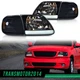 LED Strip Headlights & Corner Parking Lights Fit For 97-04 Ford Expedition Smoke