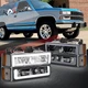 Square Box Style LED DRL Smoked Headlight+Bumper Lamp for Chevy C/K 1988-1993