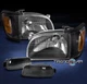 FOR 2001-2004 TOYOTA TACOMA AMBER/BLACK HEADLIGHTS LAMPS W/BUMPER+CORNER SIGNAL FOR 2001-2004 TOYOTA TACOMA AMBER/BLACK HEADLIGHTS LAMPS W/BUMPER+CORNER SIGNAL