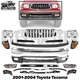 Front Bumper Chrome Complete Kit + Grille Lights For 2001-2004 Toyota Tacoma Front Bumper Chrome Complete Kit + Grille Lights For 2001-2004 Toyota Tacoma