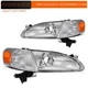 MIROZO For 1998-2000 Toyota Corolla Headlight Assembly Lamp Chrome Housing Pair