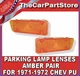 Park Lamp Parking Light Lenses AMBER Pair for 1971-72 C10 Chevy Pickup PU Truck