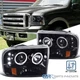 Pearl Black Projector Headlights Fit 1999-2004 F250 F350 Superduty LED Halo Lamp