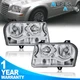 2PCS Chrome Front Headlights Assembly For 05-10 Chrysler 300 Halogen Clear Lens