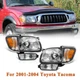 For Toyota Tacoma 2001-2004 Chrome Headlights Corner Signal Lights Bumper Lamp