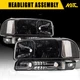 Headlights Assembly Bumper Headlamps Smoke For 1999-2006 GMC Sierra Yukon Pair