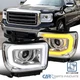 Fits 2014-2015 GMC Sierra 1500 15-19 2500HD 3500HD LED Bar Projector Headlights
