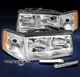 FOR 1997 1998 1999 CADILLAC DEVILLAC CHROME HEADLIGHTS HEADLAMP W/LED DRL SIGNAL