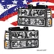 Headlights Fit For 1994-1998 GMC C10 C/K Sierra Headlamps +Bumper Corner Lights 