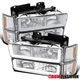 Fits 1994-1998 Chevy C10 C/K Silverado LED Tube Headlights Corner Bumper Lamps
