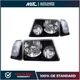 Front Headlights and Signals Set For 2001-2011 Ford Ranger Halogen Black Housing