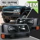 4PC Black Housing Headlight Bumper Lamp Amber Corner Light fit 03-23 GMC Savana