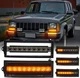 Smoked Sequential LED DRL Signal Lights For 84-96 Jeep Cherokee & 86-92 Comanche