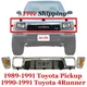 New Grille Headlamp Door Parking Light Assembly Fits 89-91 Toyota Pickup 4Wd 5pc