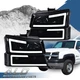 LED DRL Smoked Lens Black Housing Headlights Fit For 2003-2007 Chevy Silverado