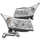 FOR 11-15 CHEVY CRUZE/16 LIMITED LS LT CHROME HEADLIGHT HEADLAMP +LED DRL SIGNAL