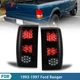 For 1993-1997 Ford Ranger LED Tail Lights Black Rear Brake Lamps Smoke Lens Pair