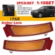 Amber Len Bumper Front Side Markers Reflector For 2011-2013 BMW E70 X5 LCI 2-20X