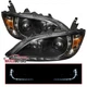 Black LED Strip Projector Headlights Fits 2004-2005 Honda Civic 2/4Dr Lamps L+R