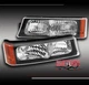 03-06 CHEVY SILVERADO/03-05 AVALANCHE FRONT BUMPER TURN SIGNAL LIGHT BLACK/AMBER