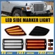 Smoked Lens LED Side Marker Fender Signal Lights For 1997-2006 Jeep Wrangler TJ